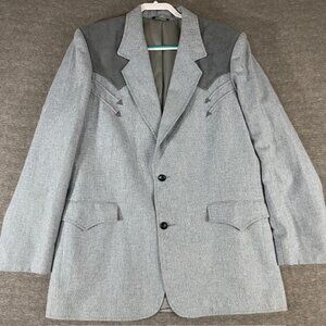 Vintage Pioneer Wear Western Blazer Size 44L Donegal Tweed Two-button Rockabilly